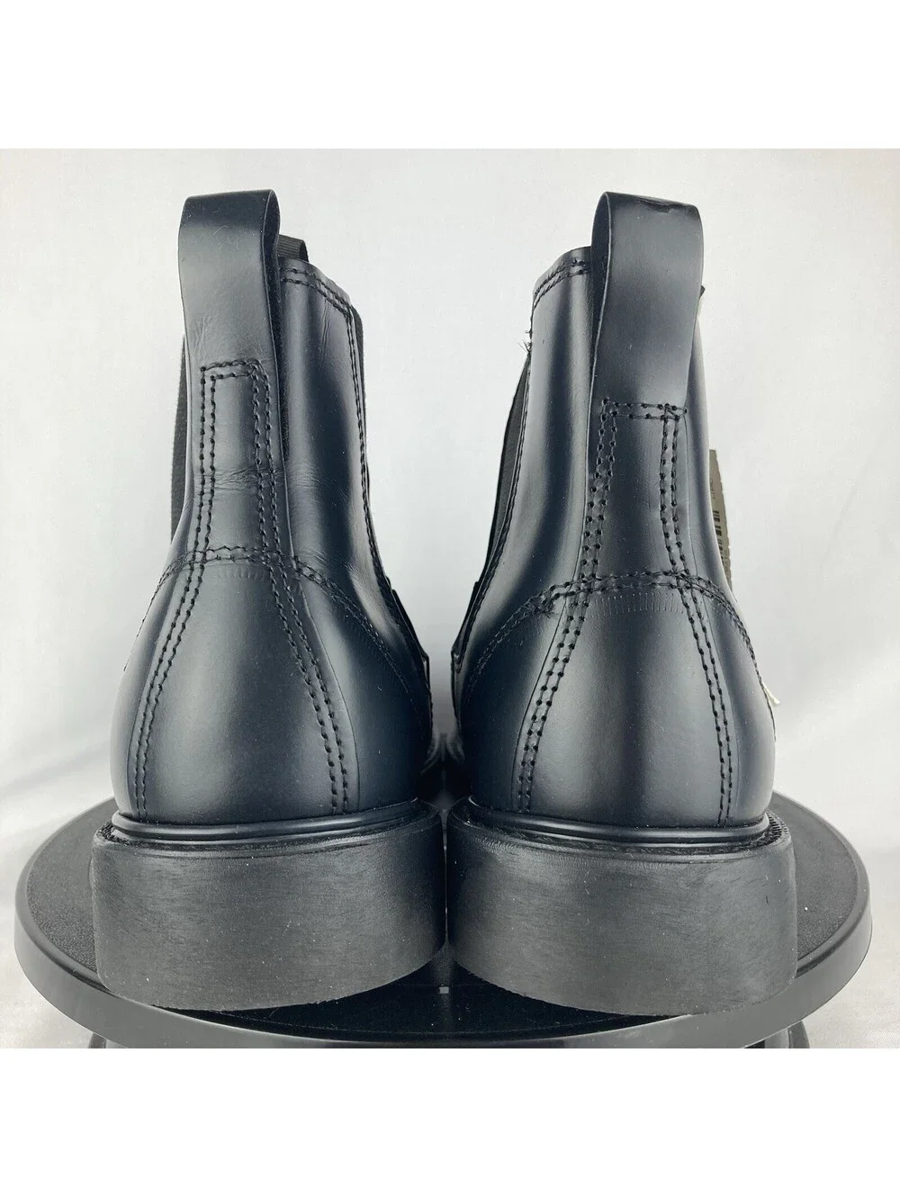 Men’s 8 XW (Extra Wide) CAPPS Molder Work Boots Black Leather Steel Toe Slip On